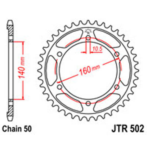 JT JT Rear Sprockets R/W 502-49T KAW